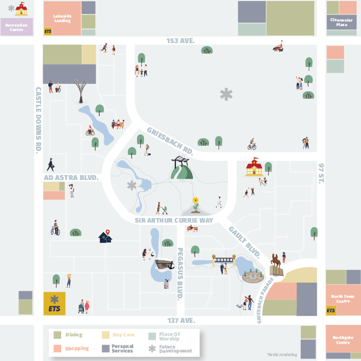 community amenities map Carte des commodités communautaires