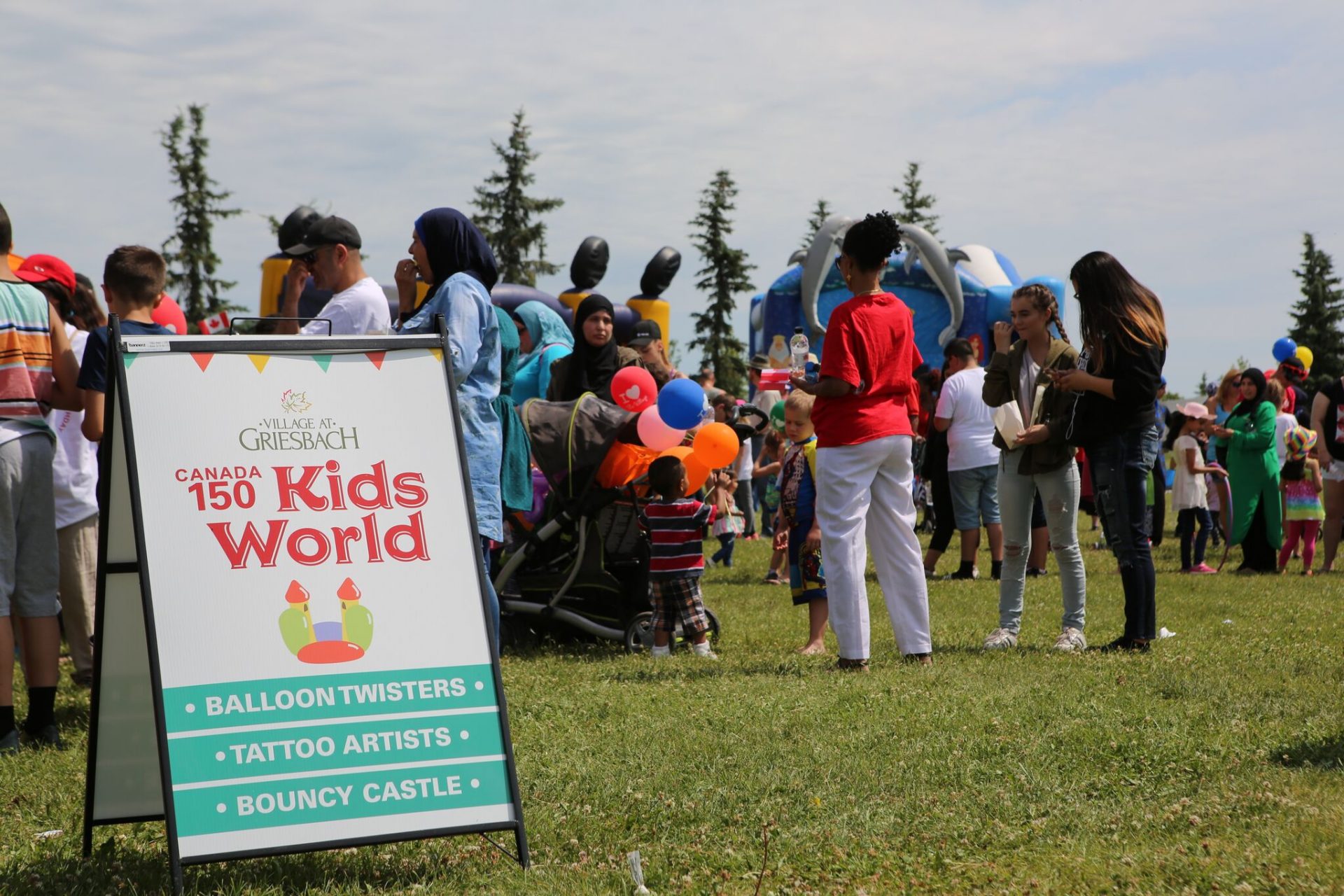 griesbach kids world event sign Panneau de l’événement mondial pour les enfants à Griesbach.