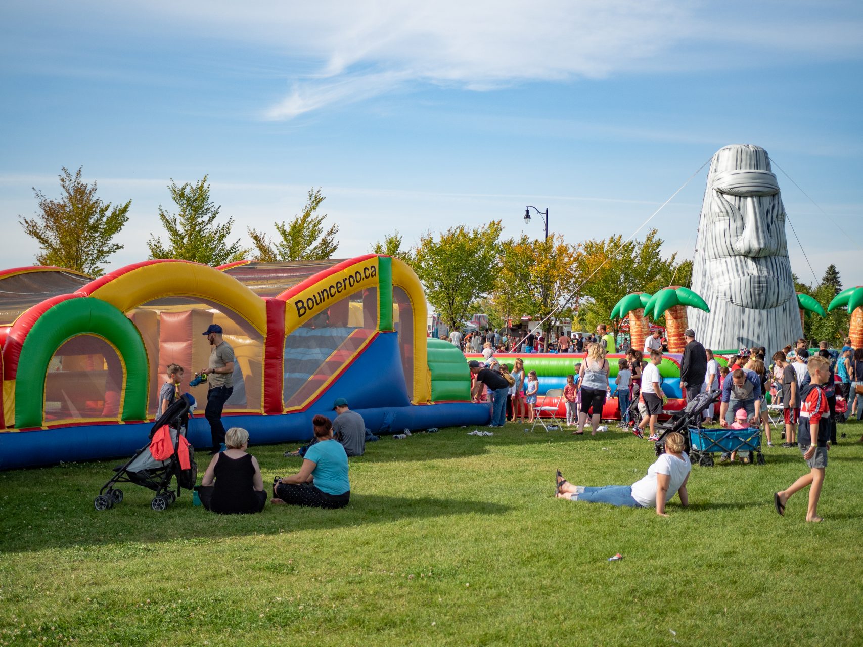 kids play area with bouncy blow up toys at griesbach event