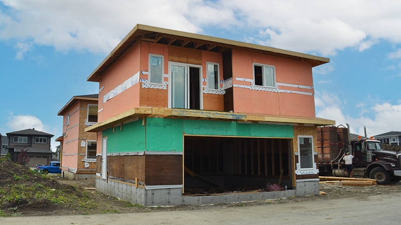 Garden suite under construction in Griesbach, Edmonton