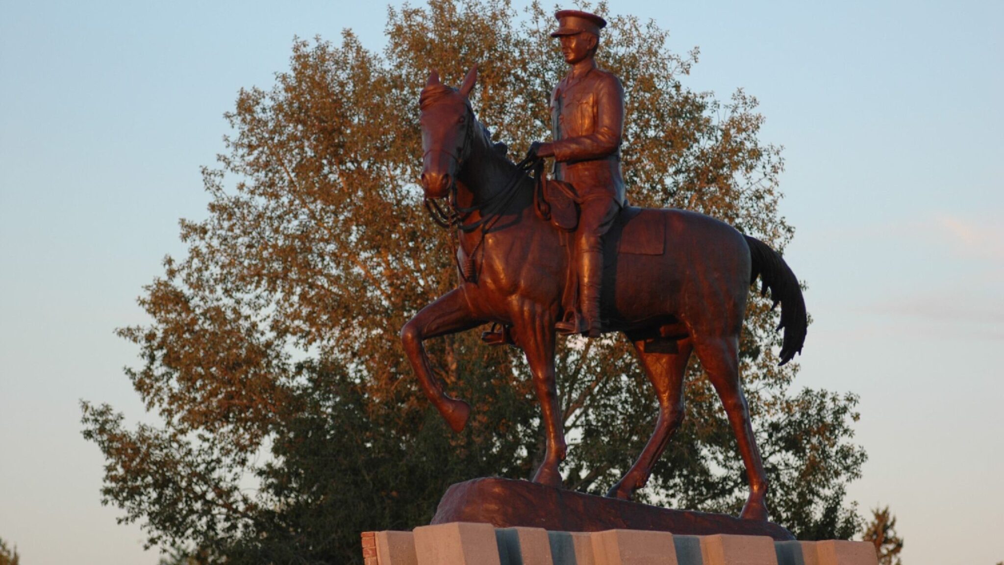 Statue of Major-General William Antrobus Griesbach located within the Village of Griesbach. 